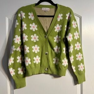 Willow & Wind Green Floral Cardigan